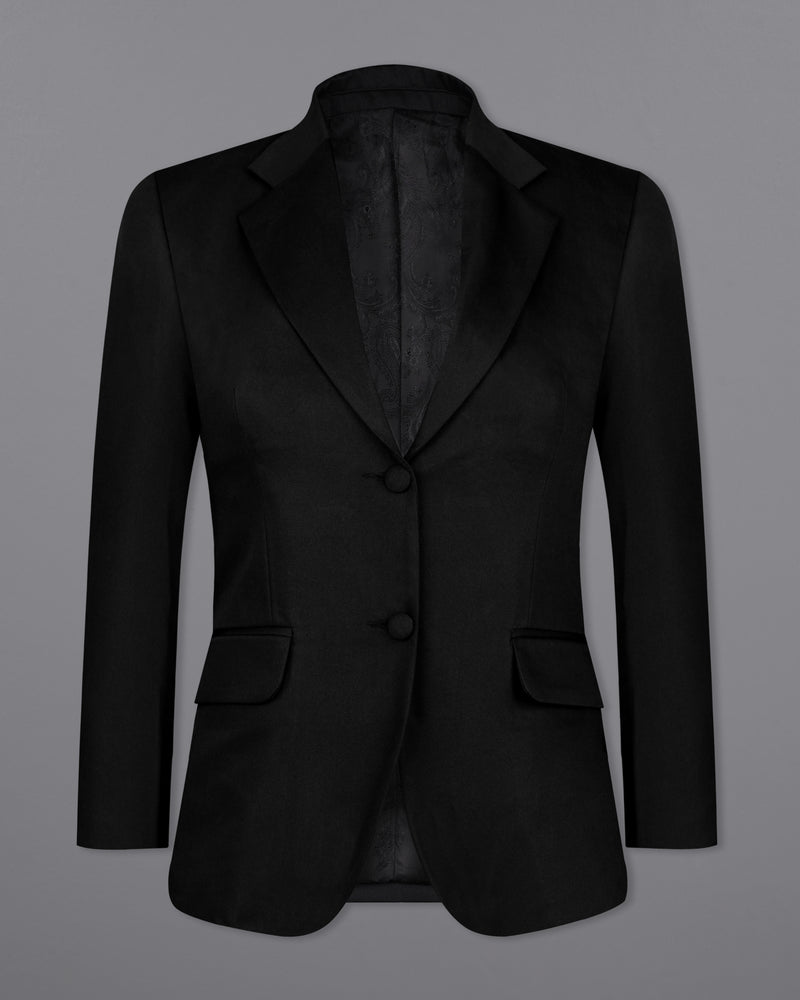 Jade Black Premium Cotton Women's Blazer