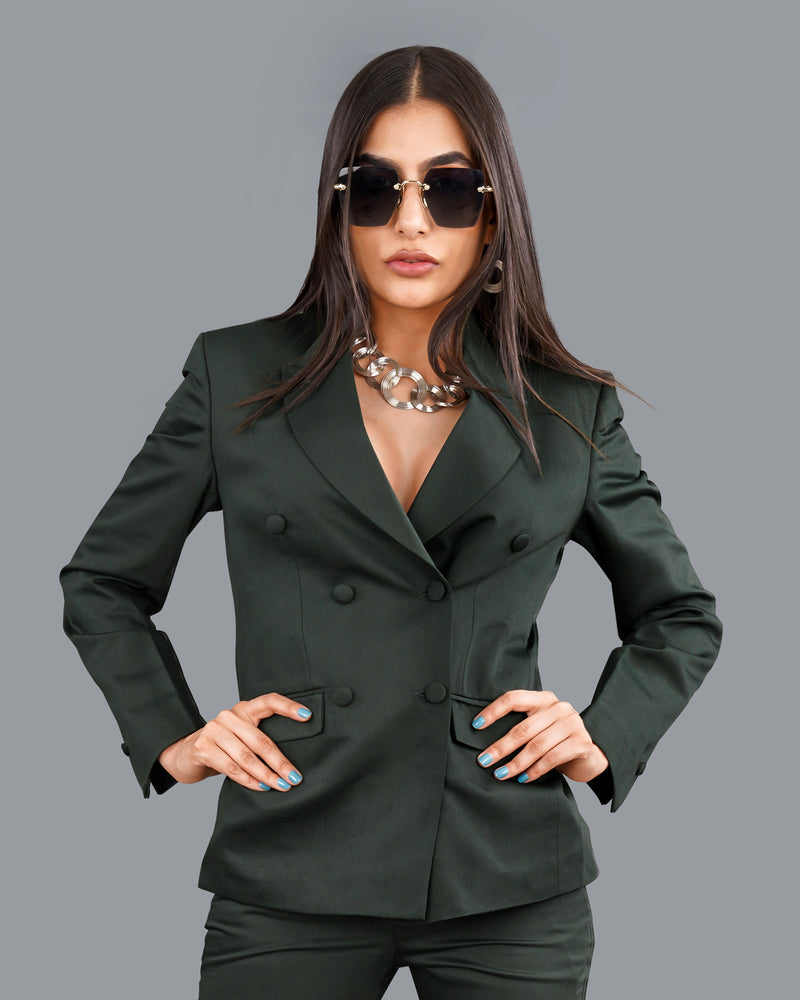 Juniper Green Double Breasted Women's Blazer