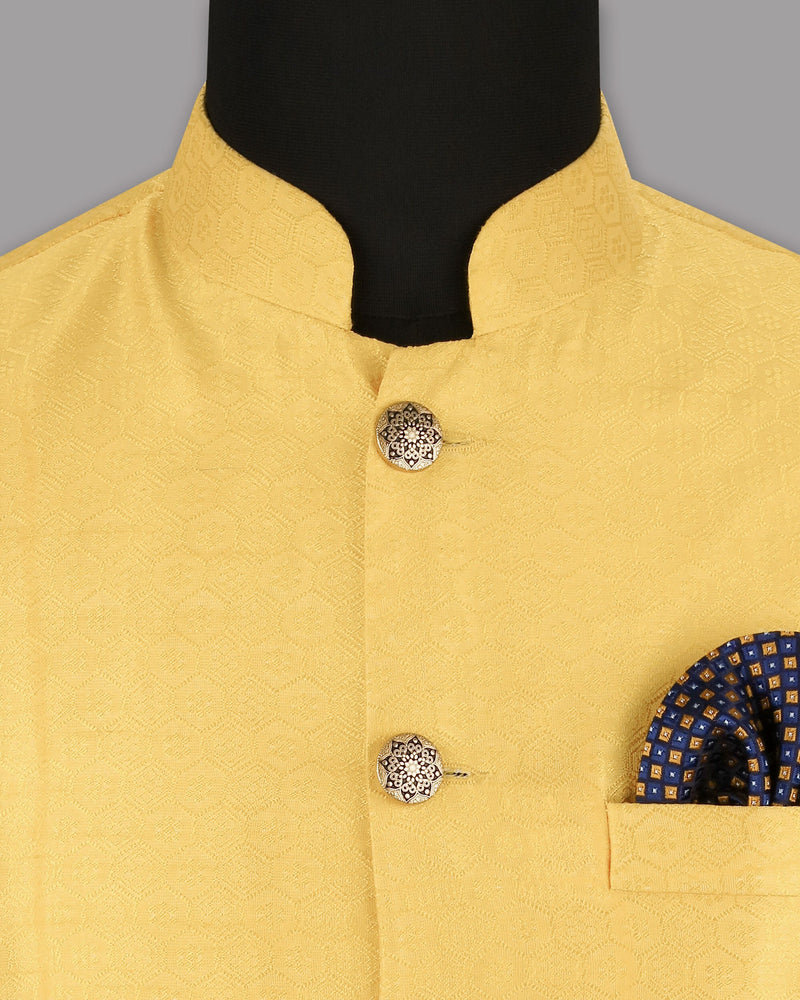 Chardonnay Jacquard Patterned Designer Nehru jacket