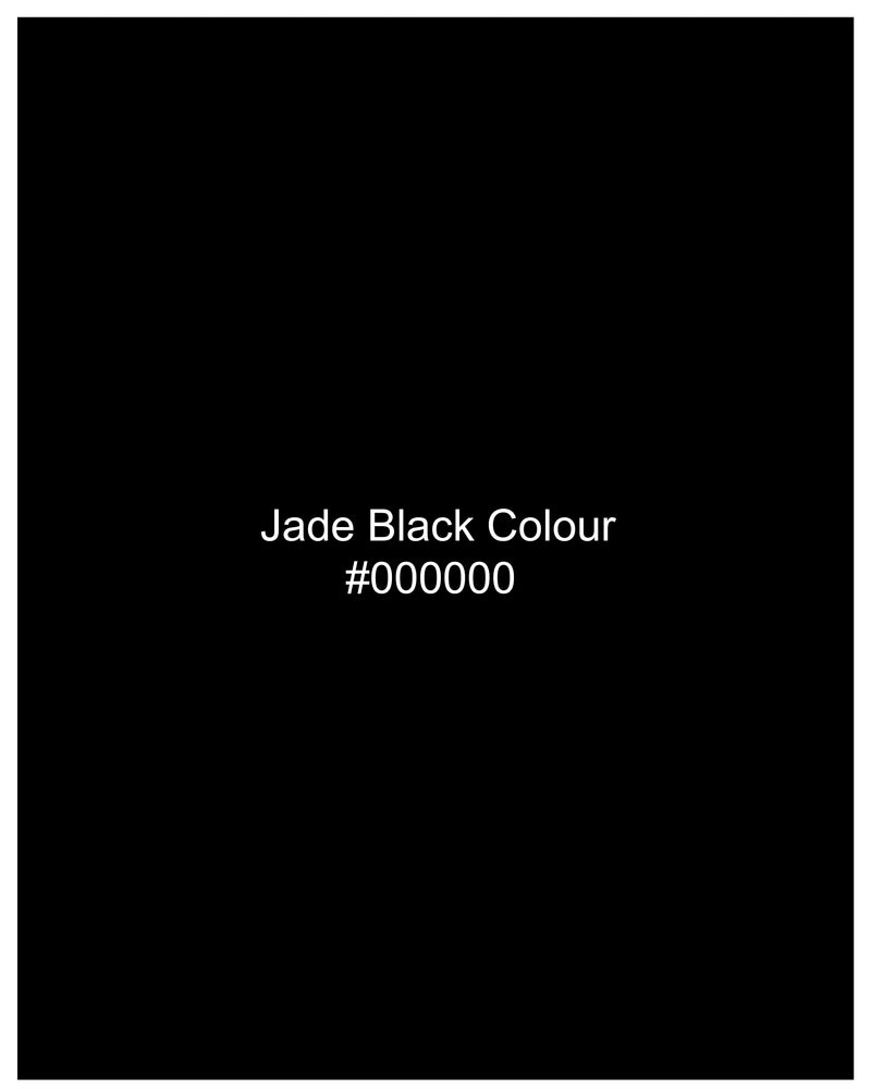 Jade Black Wool Blend Nehru jacket