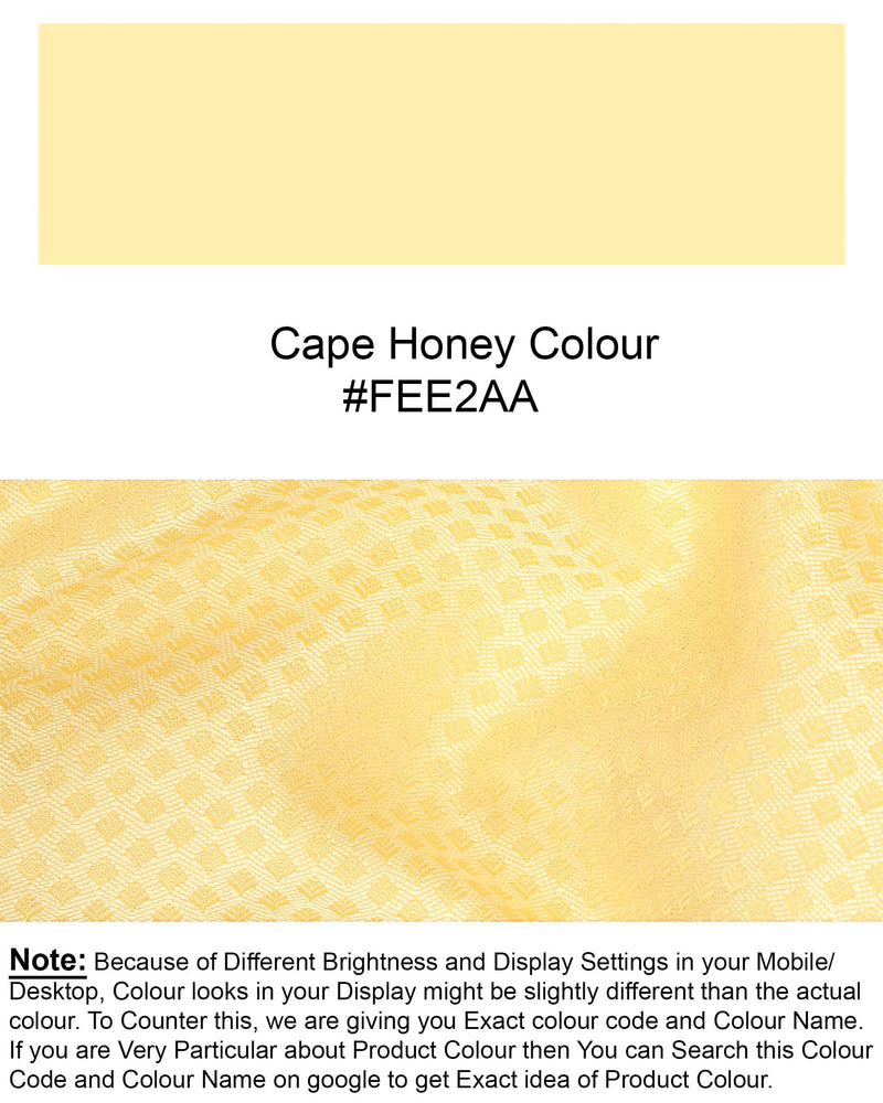 Cape Honey Textured Nehru Jacket