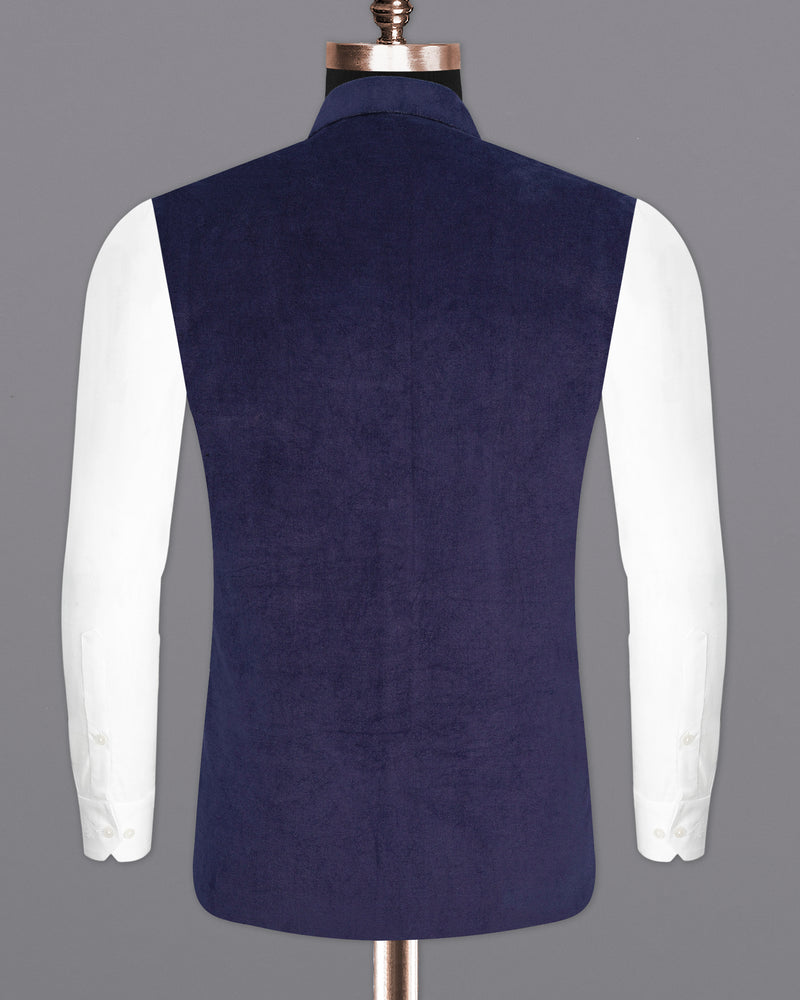 Tolopea Navy Blue Cotton Nehru Jacket WC1967-36, WC1967-38, WC1967-40, WC1967-42, WC1967-44, WC1967-46, WC1967-48, WC1967-50, WC1967-52, WC1967-54, WC1967-56, WC1967-58, WC1967-60