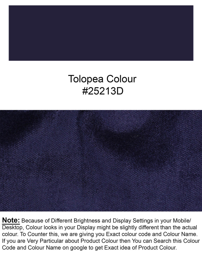 Tolopea Navy Blue Cotton Nehru Jacket WC1967-36, WC1967-38, WC1967-40, WC1967-42, WC1967-44, WC1967-46, WC1967-48, WC1967-50, WC1967-52, WC1967-54, WC1967-56, WC1967-58, WC1967-60