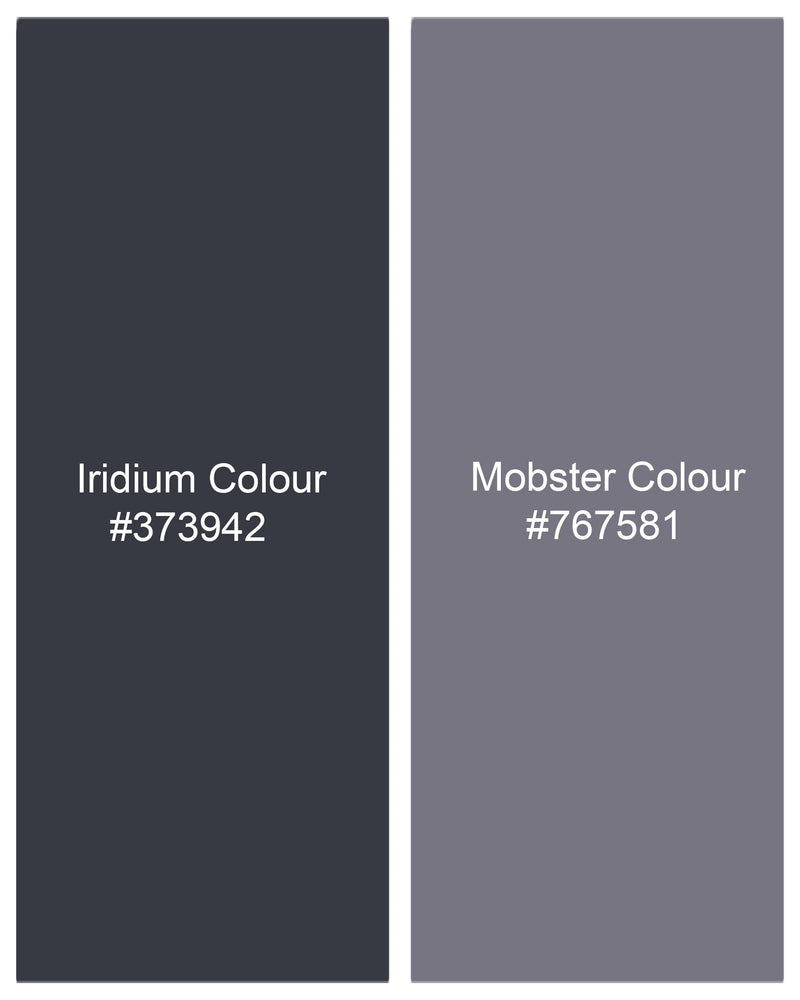 Iridium Dark Gray With Mobster Gray Plaid Nehru Jacket WC2004-36, WC2004-38, WC2004-40, WC2004-42, WC2004-44, WC2004-46, WC2004-48, WC2004-50, WC2004-52, WC2004-54, WC2004-56, WC2004-58, WC2004-60