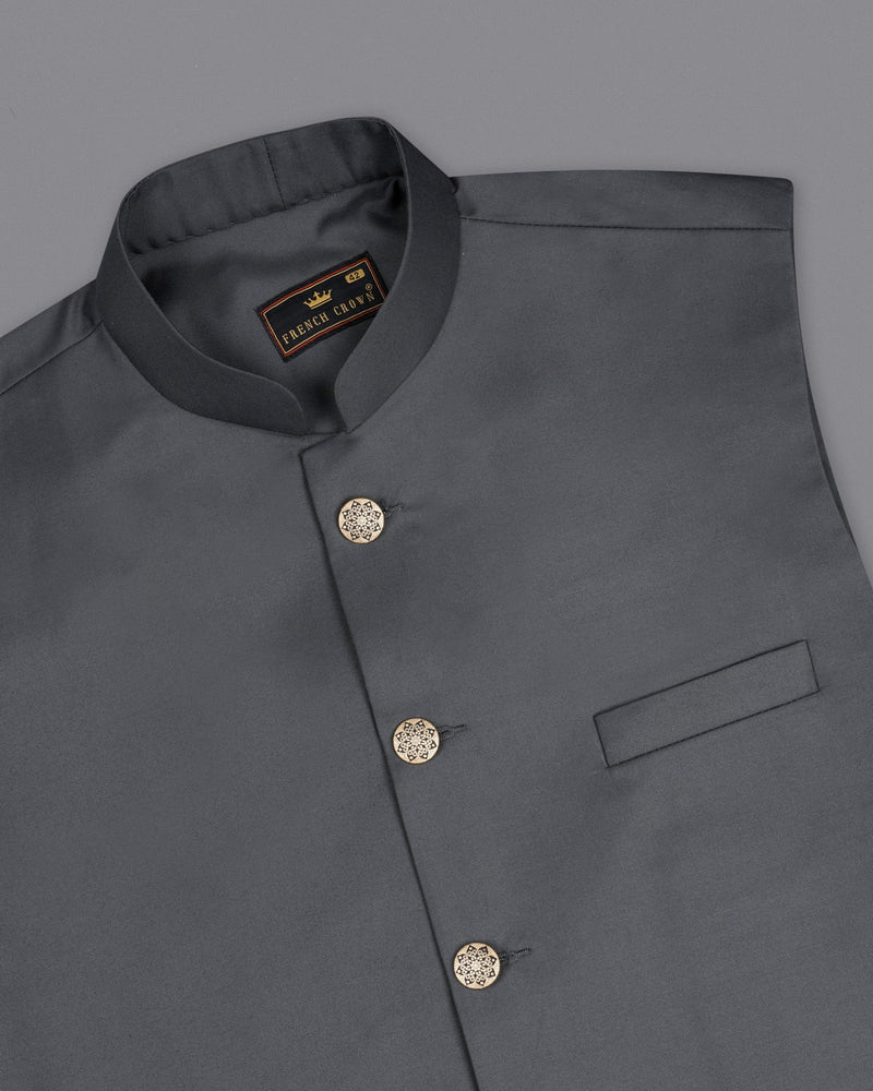 Vampire Gray Textured Nehru Jacket WC2009-36, WC2009-38, WC2009-40, WC2009-42, WC2009-44, WC2009-46, WC2009-48, WC2009-50, WC2009-52, WC2009-54, WC2009-56, WC2009-58, WC2009-60