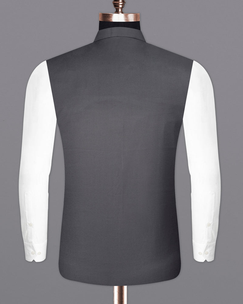 Vampire Gray Textured Nehru Jacket WC2009-36, WC2009-38, WC2009-40, WC2009-42, WC2009-44, WC2009-46, WC2009-48, WC2009-50, WC2009-52, WC2009-54, WC2009-56, WC2009-58, WC2009-60