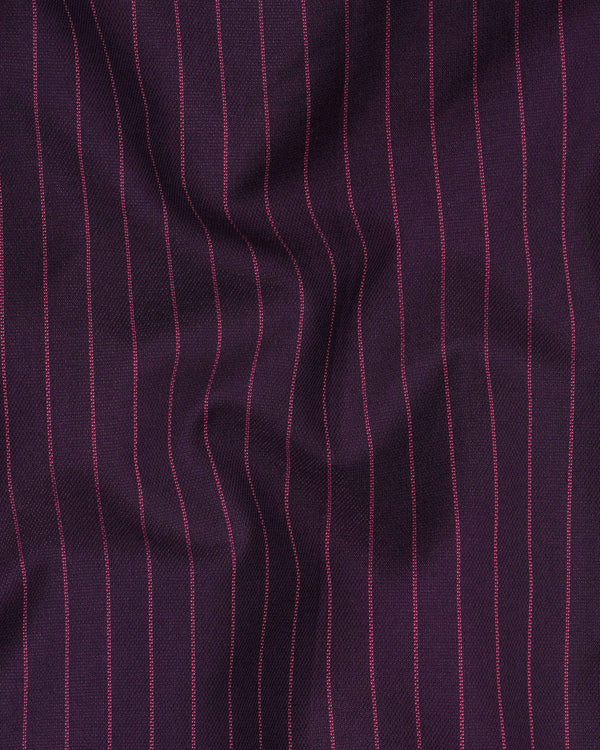 Tolopea Purple with Byzantium Pink Striped Bandhgala Designer Nehru Jacket WC2035-36, WC2035-38, WC2035-40, WC2035-42, WC2035-44, WC2035-46, WC2035-48, WC2035-50, WC2035-52, WC2035-54, WC2035-56, WC2035-58, WC2035-60