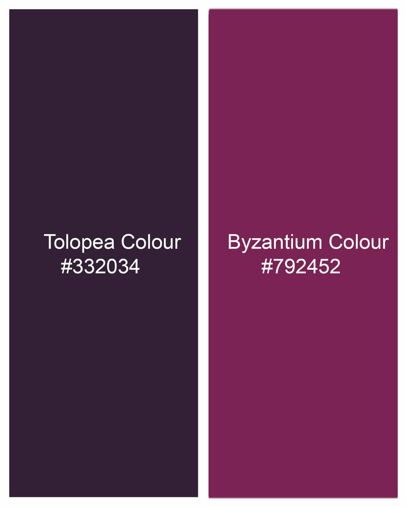 Tolopea Purple with Byzantium Pink Striped Bandhgala Designer Nehru Jacket WC2035-36, WC2035-38, WC2035-40, WC2035-42, WC2035-44, WC2035-46, WC2035-48, WC2035-50, WC2035-52, WC2035-54, WC2035-56, WC2035-58, WC2035-60