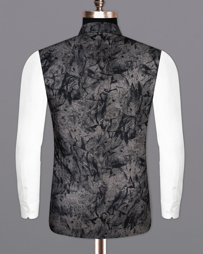 Dawn Gray and Onyx Black textured Designer Nehru Jacket  WC2182-36, WC2182-38, WC2182-40, WC2182-42, WC2182-44, WC2182-46, WC2182-48, WC2182-50, WC2182-52, WC2182-54, WC2182-56, WC2182-58, WC2182-60