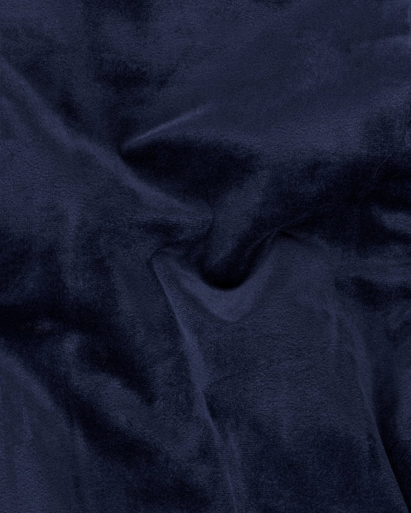 Firefly Blue Velvet Designer Nehru Jacket WC2228-36, WC2228-38, WC2228-40, WC2228-42, WC2228-44, WC2228-46, WC2228-48, WC2228-50, WC2228-52, WC2228-54, WC2228-56, WC2228-58, WC2228-60