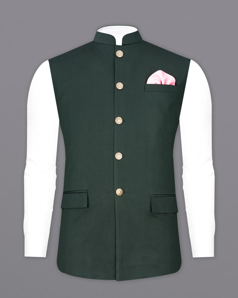 Heavy Metal Green Nehru Jacket