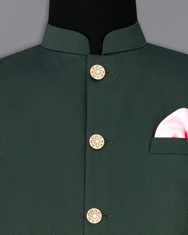 Heavy Metal Green Nehru Jacket