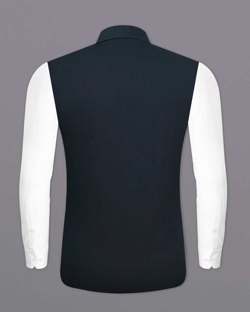 Baltic Sea Blue Premium Cotton Nehru Jacket