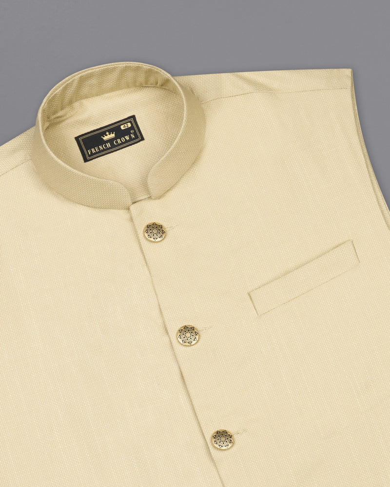 Hampton Beige Premium Cotton Nehru Jacket