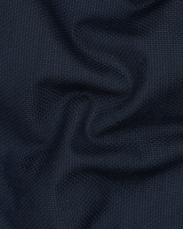 Firefly Navy Blue Premium Cotton Nehru Jacket
