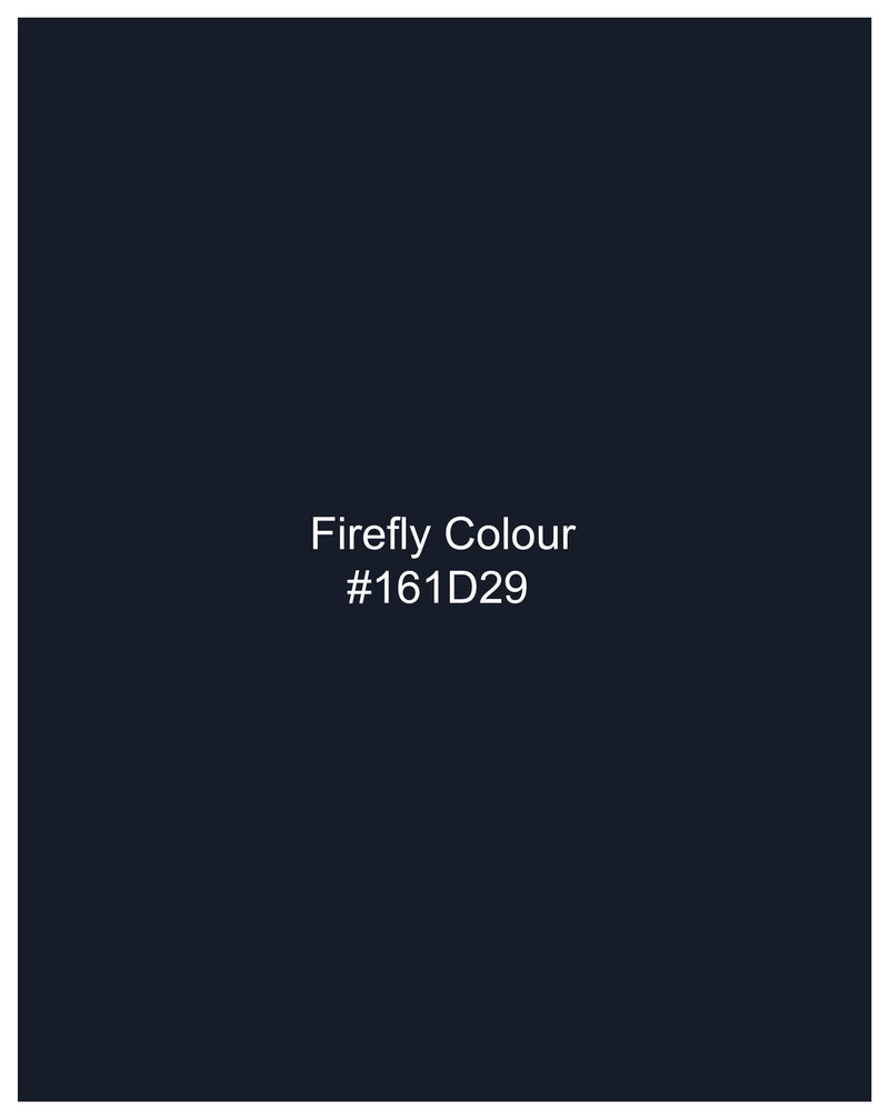 Firefly Navy Blue Premium Cotton Nehru Jacket