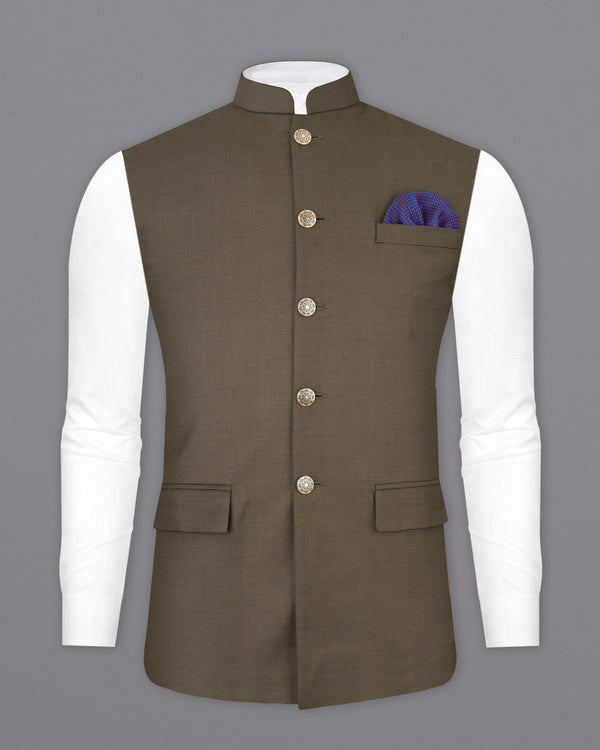 Fuscous Brown Nehru Jacket