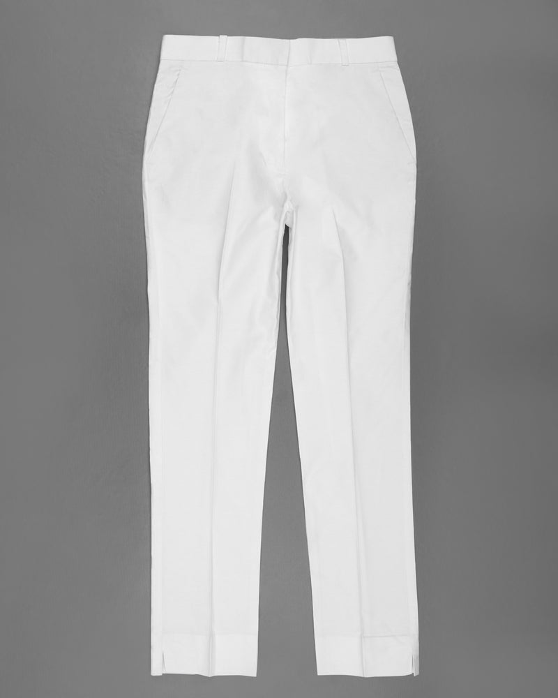 Bright White with Black Premium Cotton Women's Pant
