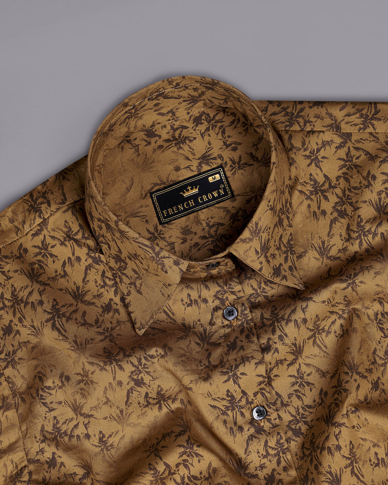 Palliser Brown Ditsy Printed Premium Cotton Shirt