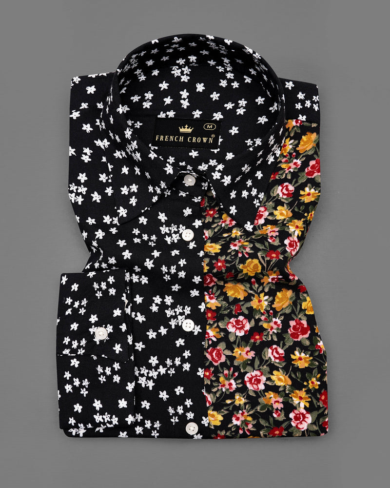 Jade Black Ditsy Printed Premium Cotton Shirt