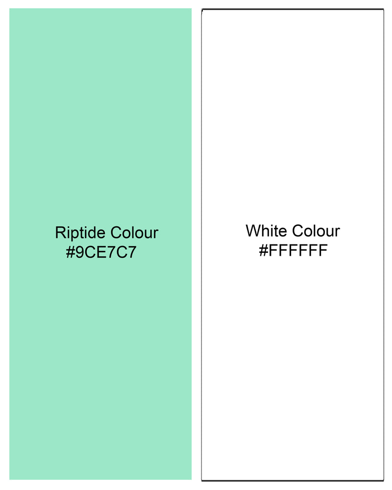 Riptide Green and White Striped Premium Cotton Shirt