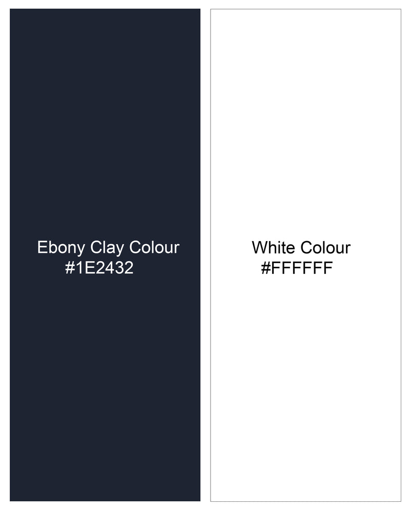 Ebony Clay Blue Polka Dotted Premium Cotton Shirt