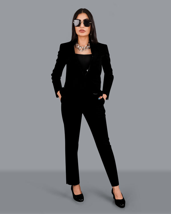 Jade Black Premium Cotton Women's Suit