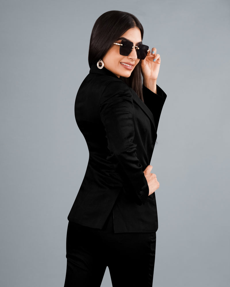 Jade Black Premium Cotton Women's Suit