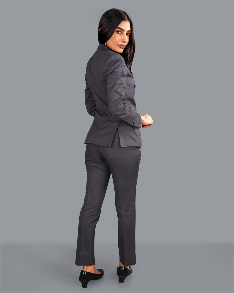 Gravel Gray Double Breasted Women's Suit