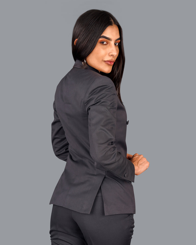Gravel Gray Double Breasted Women's Suit